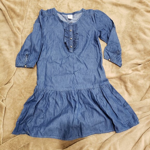 Gymboree Other - Gymboree, Size 10 Girl’s Long Sleeve Blue Dress with  gold tone buttons